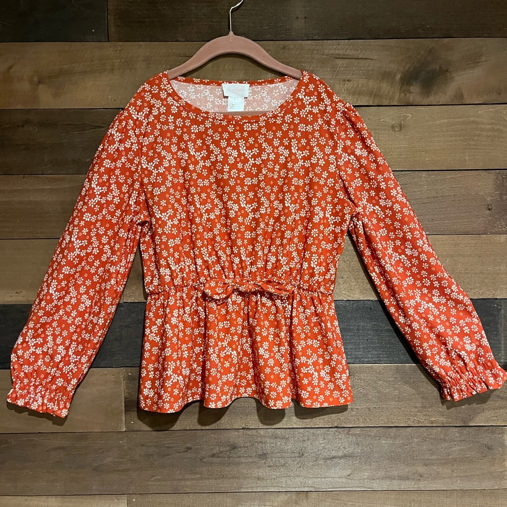Floral Red Girls Top